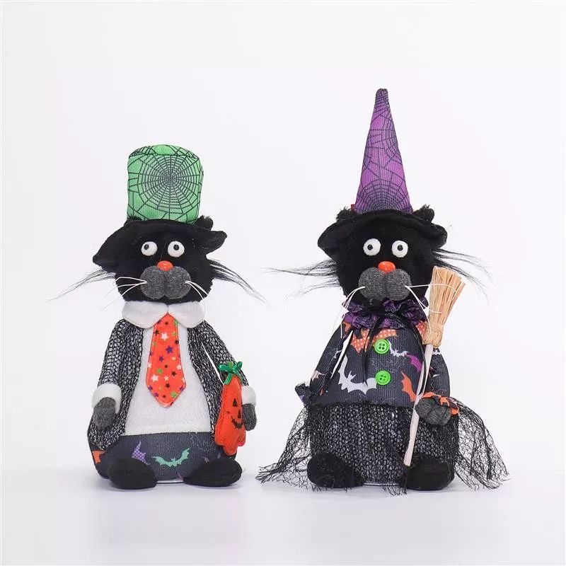 Chat assis de 26,7 cm/31,8 cm avec lumière multicolore, dimensions : 14 x 11 x 27/32 cm, poids : 112 g, fonctionne avec 3 piles AAA (non incluses).