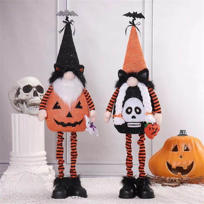 33" Flexible Halloween Gnome w/ Multi Color Lig...