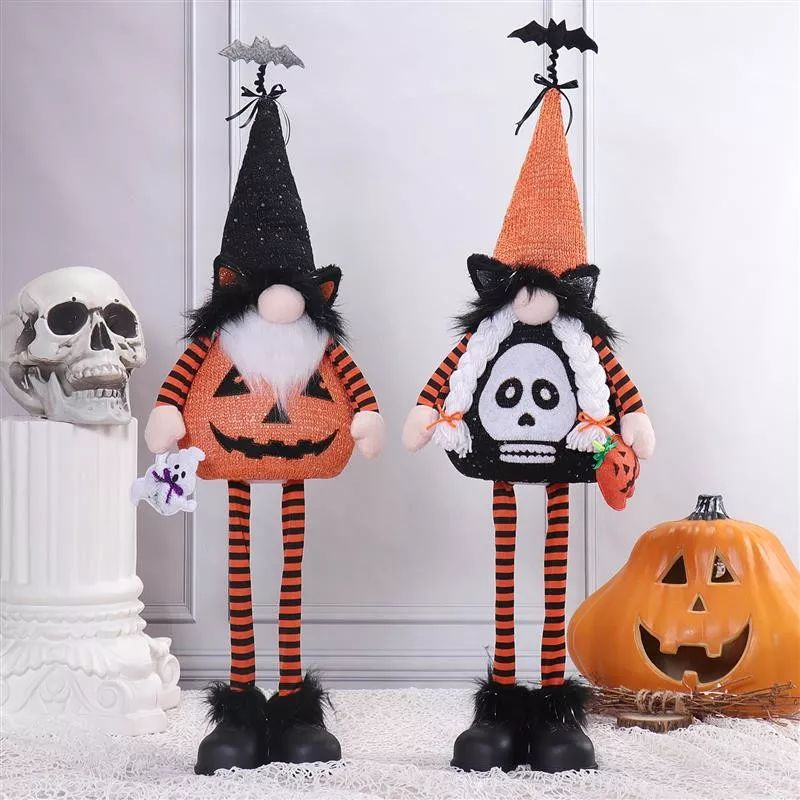 28" Flexible Halloween Gnome w/ Multi Color Lig...