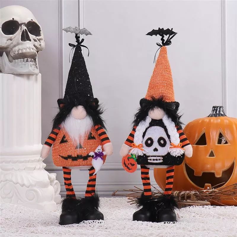 16" Standing Halloween Gnome w/ Multi Color Lig...