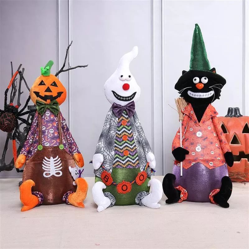 18.5"/20.5"/23" Sitting Pumpkin Ghost Black Cat...