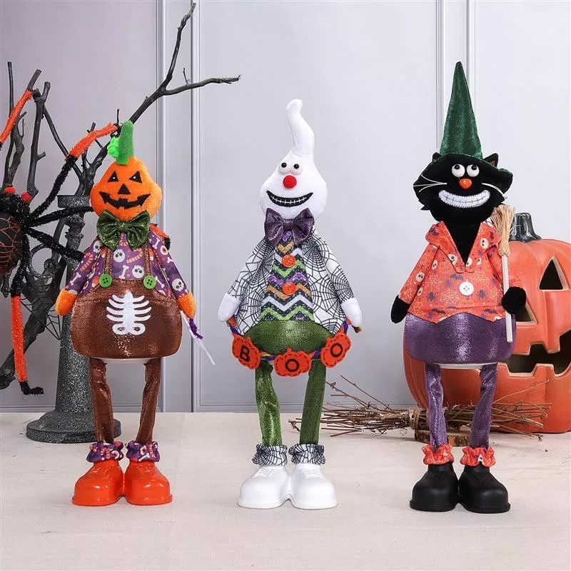 16"/17"/19" Standing Pumpkin Ghost Black Cat w/...