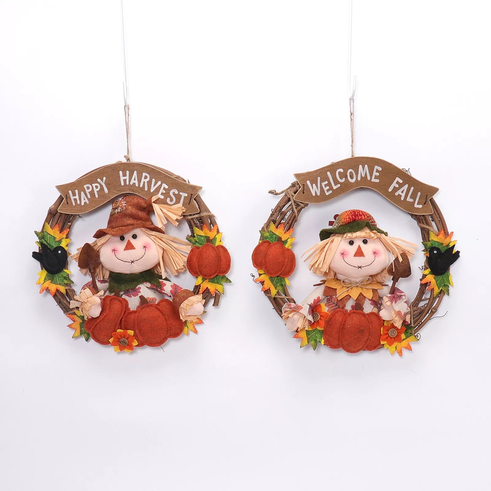 13x13" Scarecrow Wreath 33x33x5cm, 269g