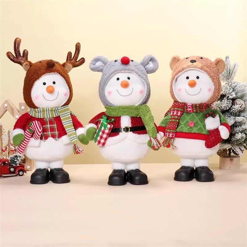 Bonhomme de neige debout 20"/19"/18" 28x15x51/48/46cm, 725g