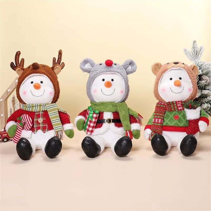 Bonhomme de neige assis 18"/16"/15" 28x27x46/41/38cm, 770g