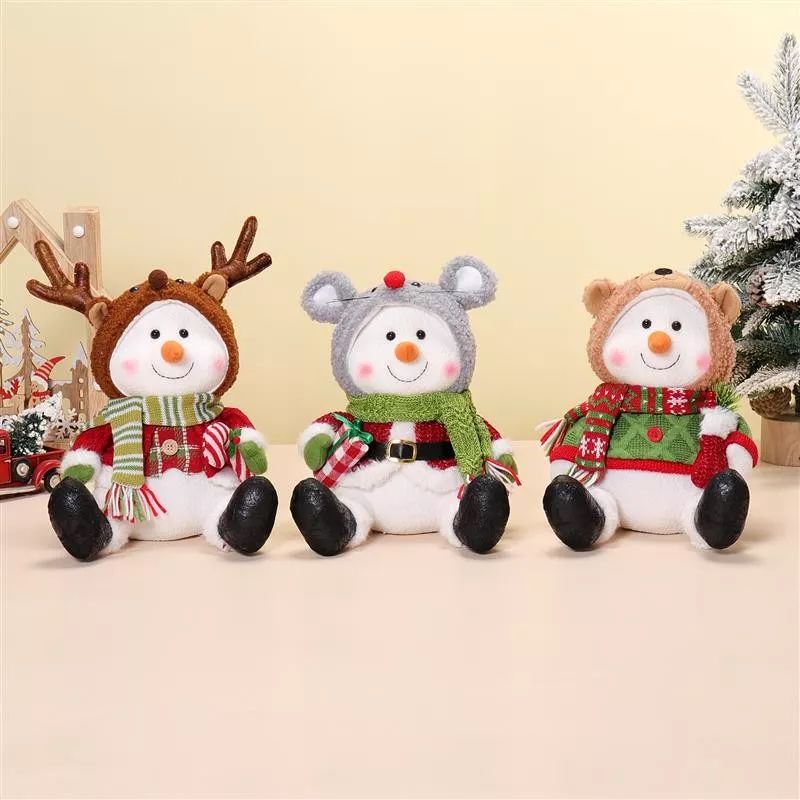 Bonhomme de neige assis 20 x 20 x 28/26/34 cm, 370 g