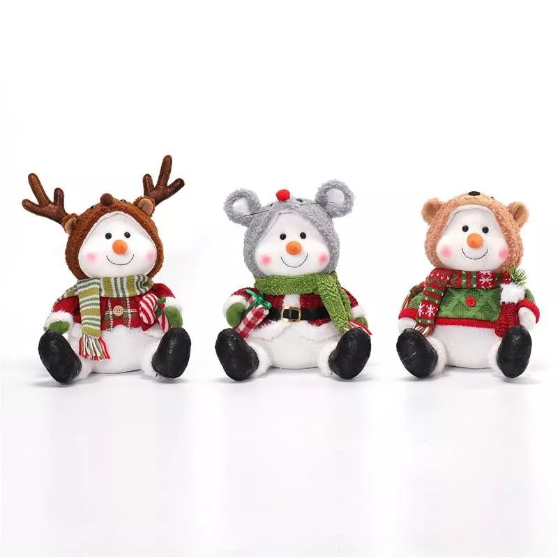Bonhomme de neige assis 20 x 20 x 28/26/34 cm, 370 g