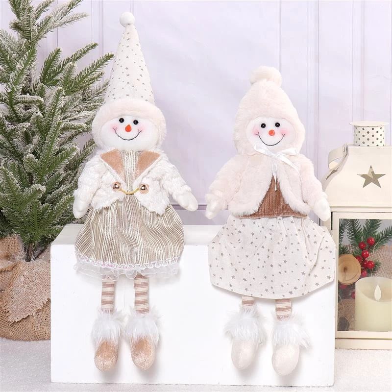 21"/17" Dangle Legs Snowman  14x6x54/43cm,280g