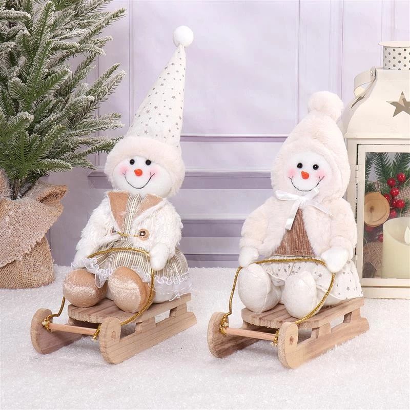 Bonhomme de neige sur traîneau, 13 x 25 x 41/31 cm, 180 g