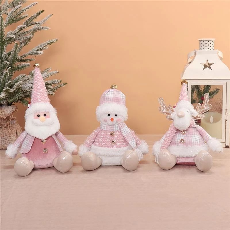 Père Noël assis, bonhomme de neige et cerf, 17 x 12 x 30/23/26 cm, 240 g