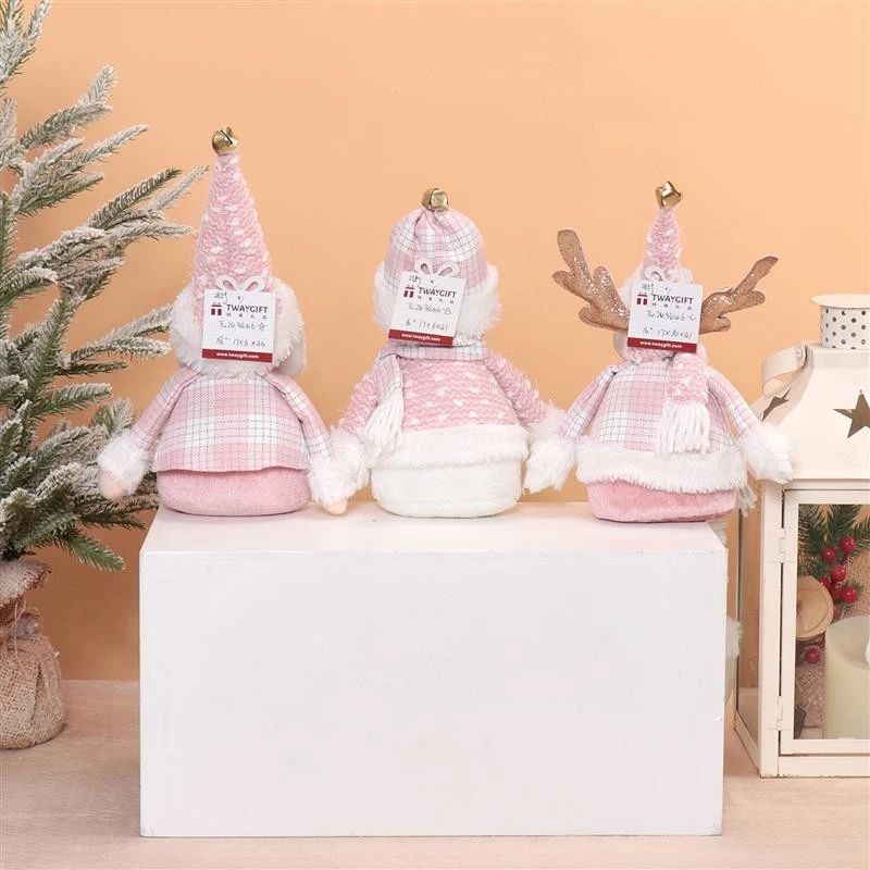 Père Noël, bonhomme de neige et cerf, pattes perlées, 18"/16", 17 x 6 x 46/41 cm/17 x 10 x 41 cm, 285 g