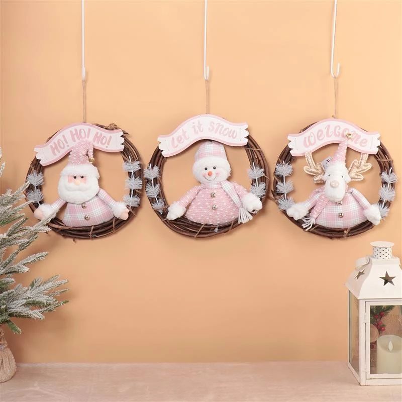 Couronne 14x14" Père Noël Bonhomme de neige Cerf 36x6x36cm,/36x6x36cm/36x11x36cm, 365g