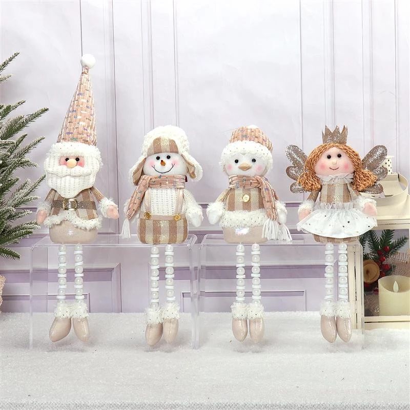 Jambes perlées de 22"/16"/15" Père Noël/Bonhomme de neige/Pingouin/Ange 13x6x56/41/41cm,19x6x38cm, 240g
