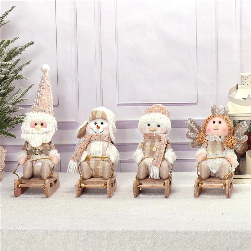 Père Noël/Bonhomme de neige/Pingouin/Ange sur traîneau 17"/10" 12x25x43/26/26cm,19x25x26cm, 160g