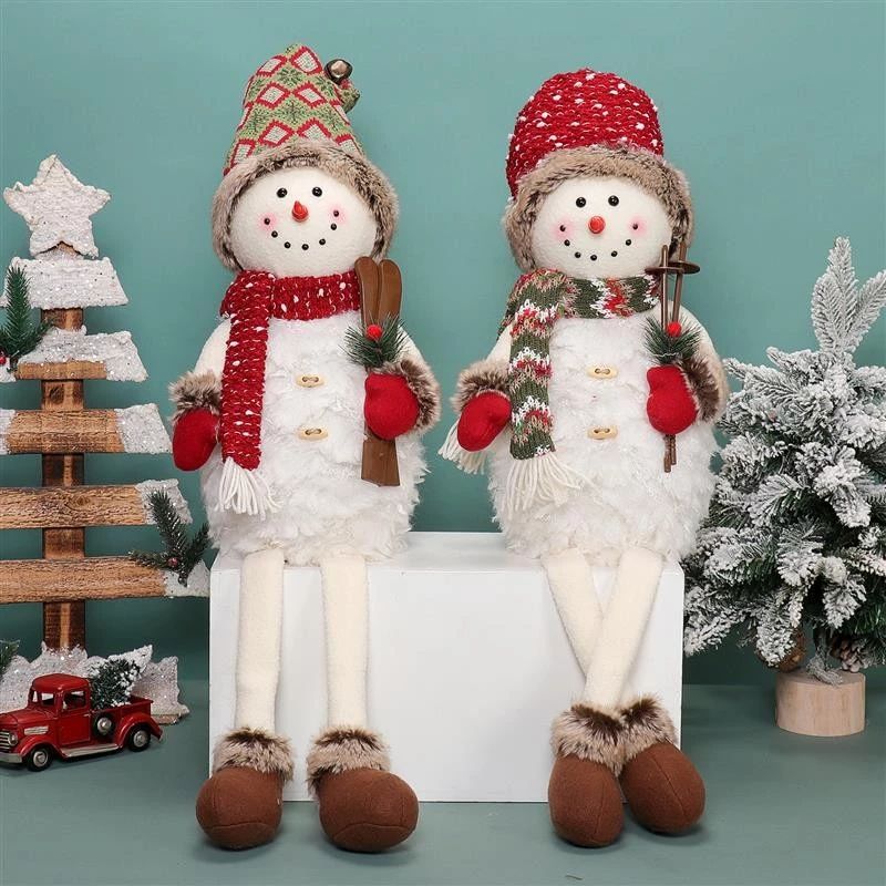 36"/27" Dangle Legs Snowman w/ Warm Light 21x15...