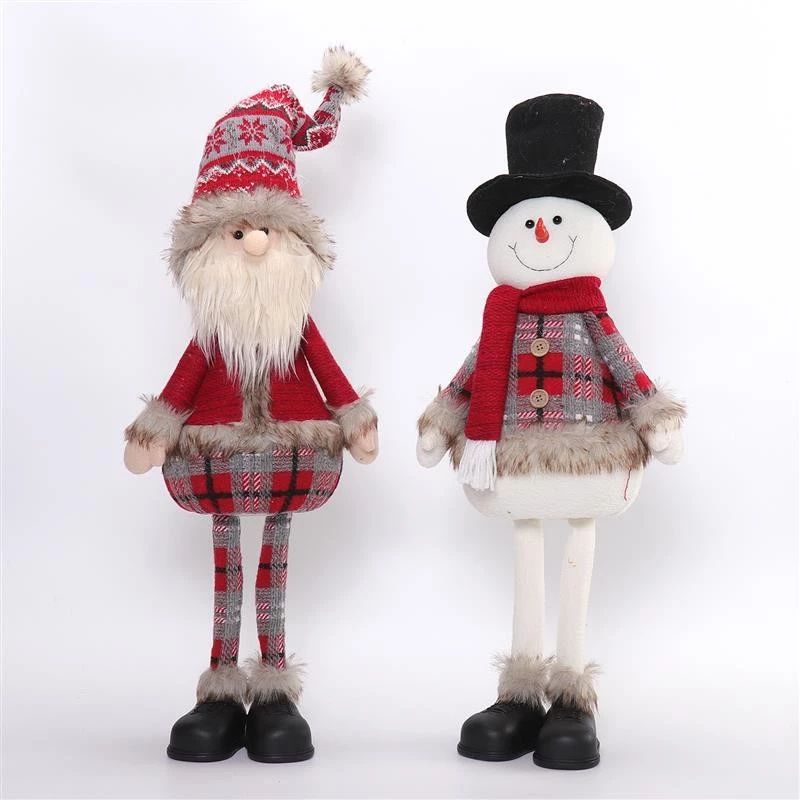 Père Noël bonhomme de neige debout de 35"/27" avec lumière chaude