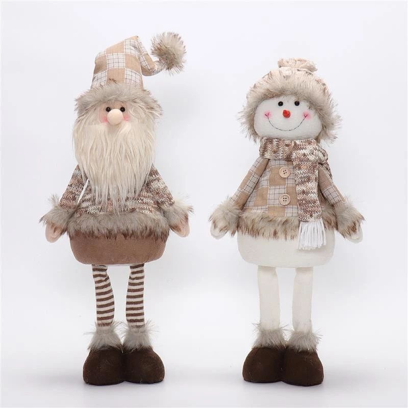 Père Noël bonhomme de neige debout de 68,5 cm/51 cm avec lumière chaude