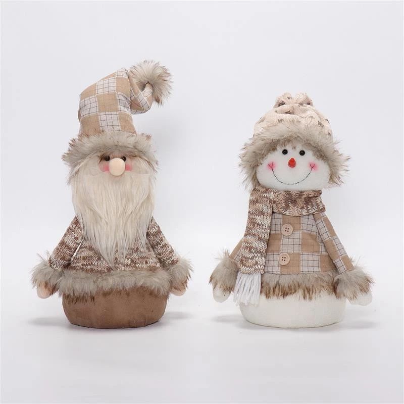 Père Noël bonhomme de neige 19"/12" avec lumière chaude