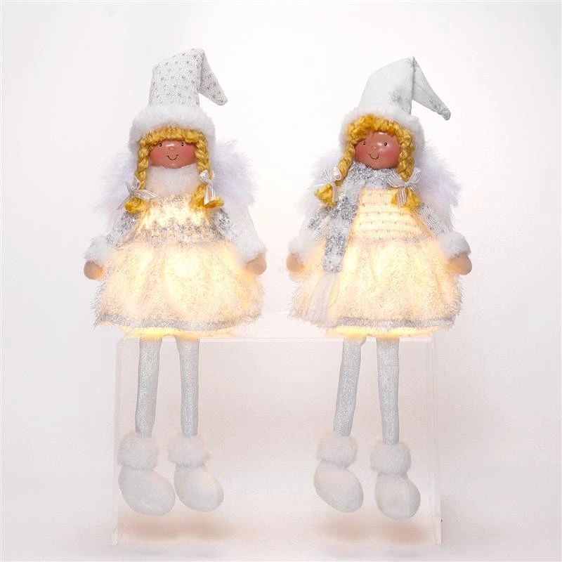 19" Dangle Legs Angel w/ Warm Light