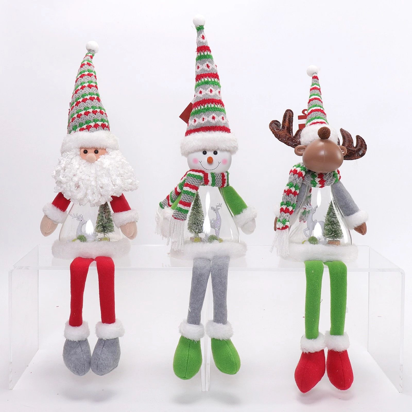 37"/34" Dangle Legs Santa Snowman Deer w/ Warm ...