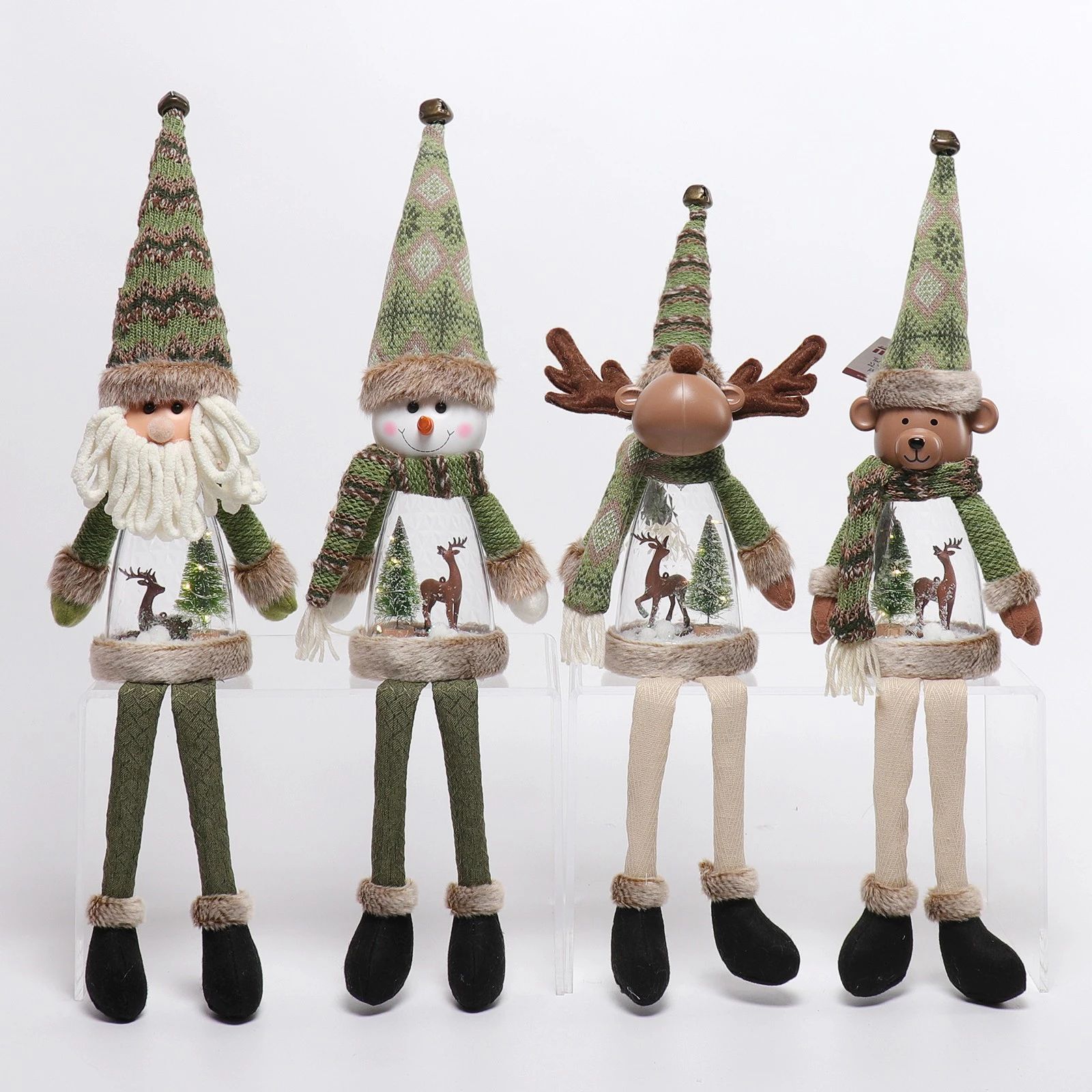 24"/22" Dangle Legs Santa Snowman Deer Bear+ li...