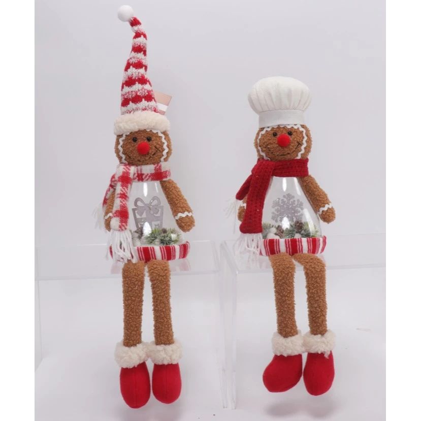 23"/18" Dangle Legs Gingerbread w/ Lighting Scene