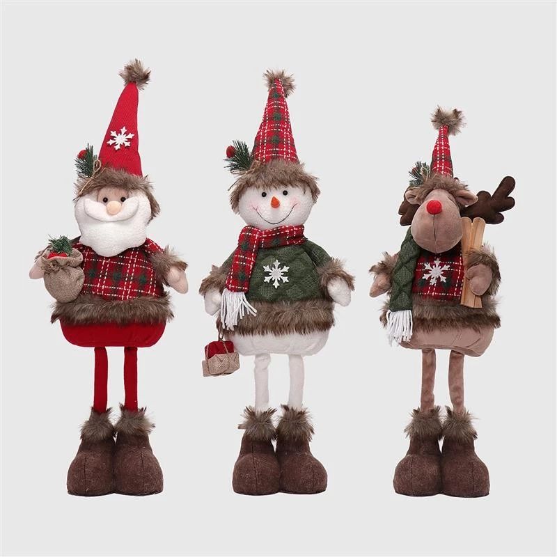27"/24" Standing Santa Snowman Deer