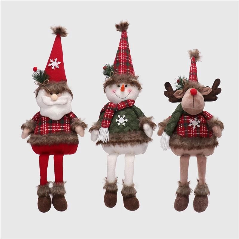 26"/24" Dangle Legs Santa Snowman Deer