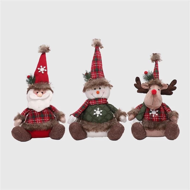 18"/16" Sitting Santa Snowman Deer
