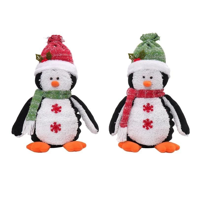 Pingouin assis de 33 cm avec lumière chaude