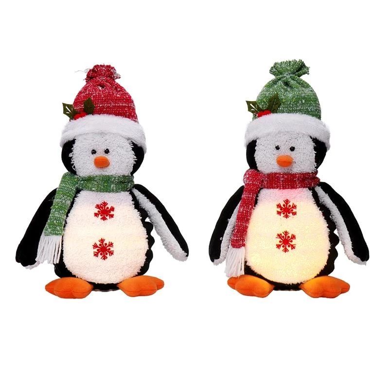 Pingouin assis de 33 cm avec lumière chaude