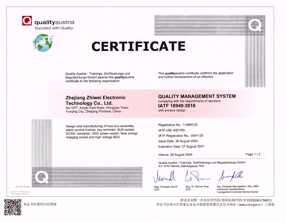 Commitment to Excellence: ZWELEC Maintains IATF 16949 Certification with Zero Non-Conformities