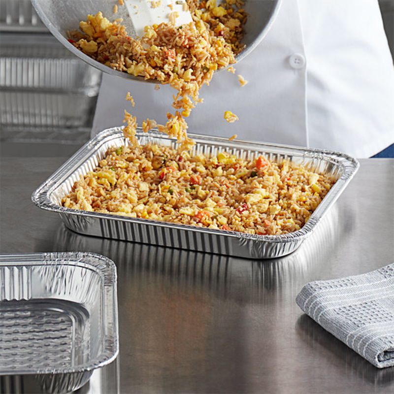 Disposable Half Size Aluminum Foil Pans Container with 12