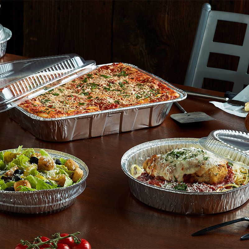 Disposable Half Size Aluminum Foil Pans Container with 12