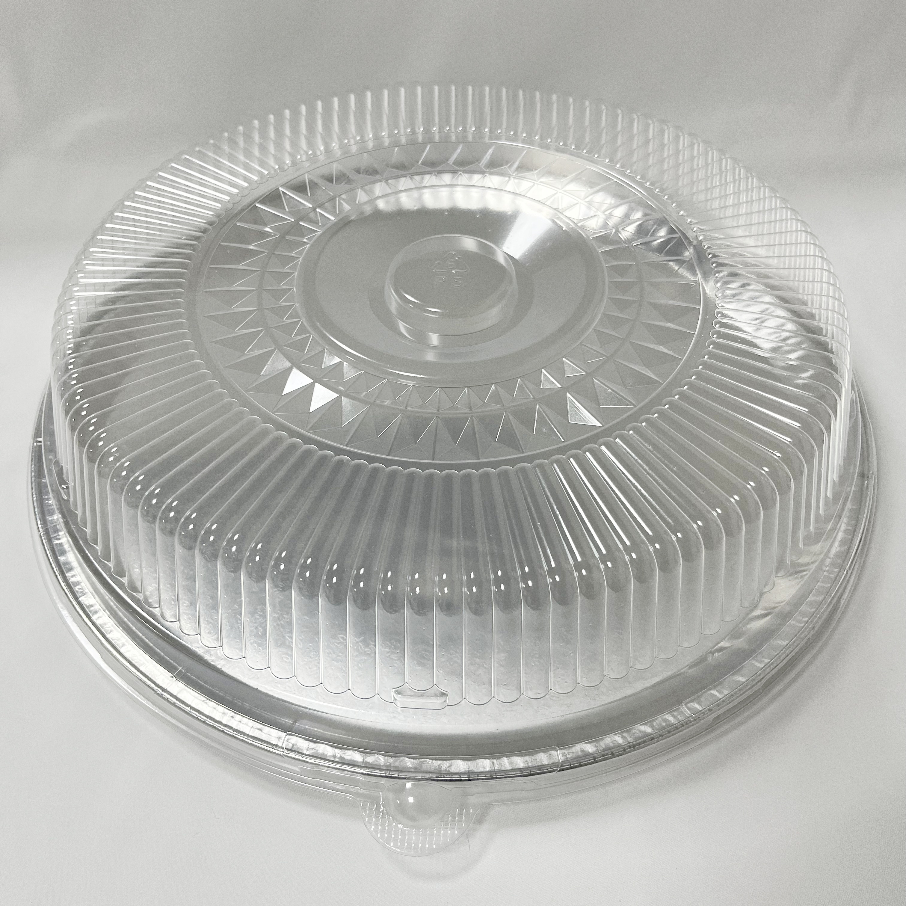 Round  12 16 18 embossing round serving foil tray with PS pla (6)