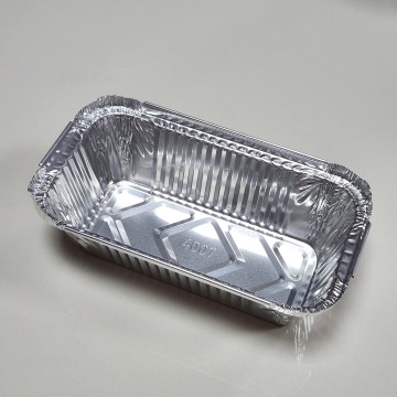 500mL/16.7 OZ Rectangular aluminum foil baking tray with PET lid