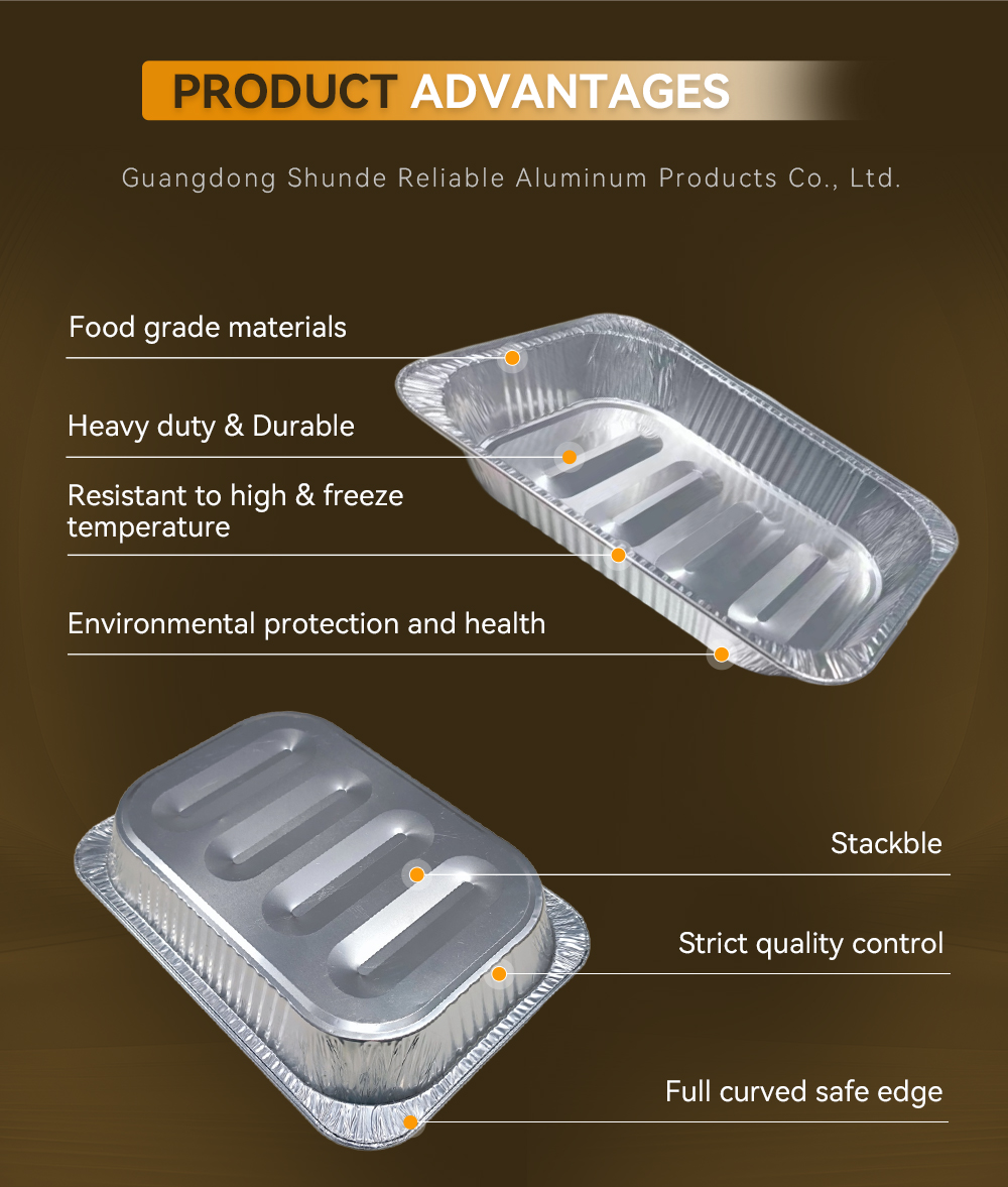 Heavy Duty 430*310*65mm 5400ml Disposable Tin Foil Tray Turkey Baking Pans Aluminium Foil Food Container for Meal Barbecue
