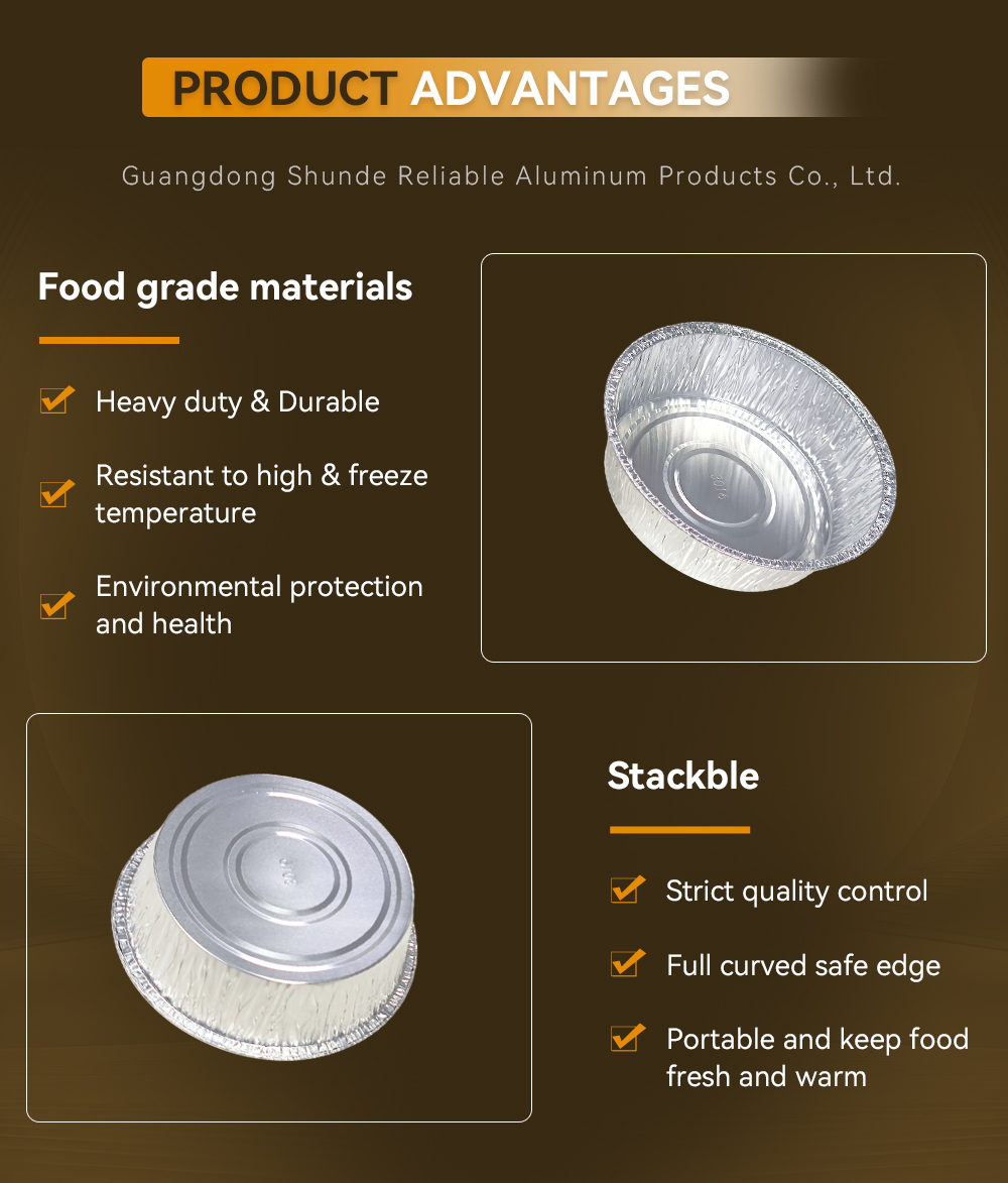 6 inch round disposable aluminum Foil container, round shape Pizza Foil baking pan with lids
