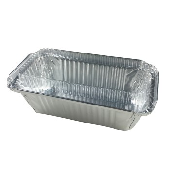 500mL/16.7 OZ Rectangular aluminum foil baking tray with PET lid
