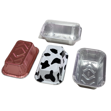 250 ml Aluminium Foil Container With Lid 136*85*36mm Sliver Aluminum Tin Foil Tray Pans