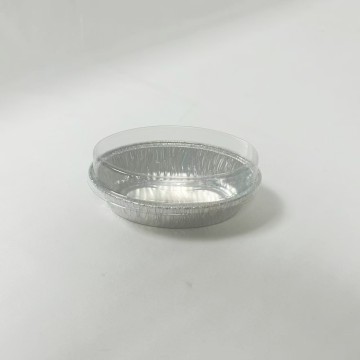 150ml 127*79*32mm Oval Steamed Cake Silver Aluminum Foil Food Container