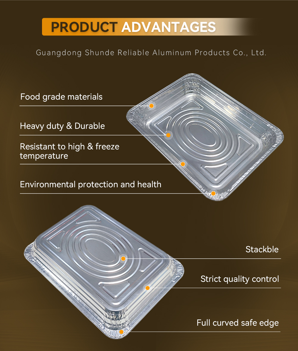 6500ml Aluminium Silver Foil Container without Lid Food Storage Disposable Tin Pans Aluminium Foil Box