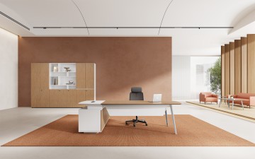 LINDOX Series Powder-Coated Executive Desk