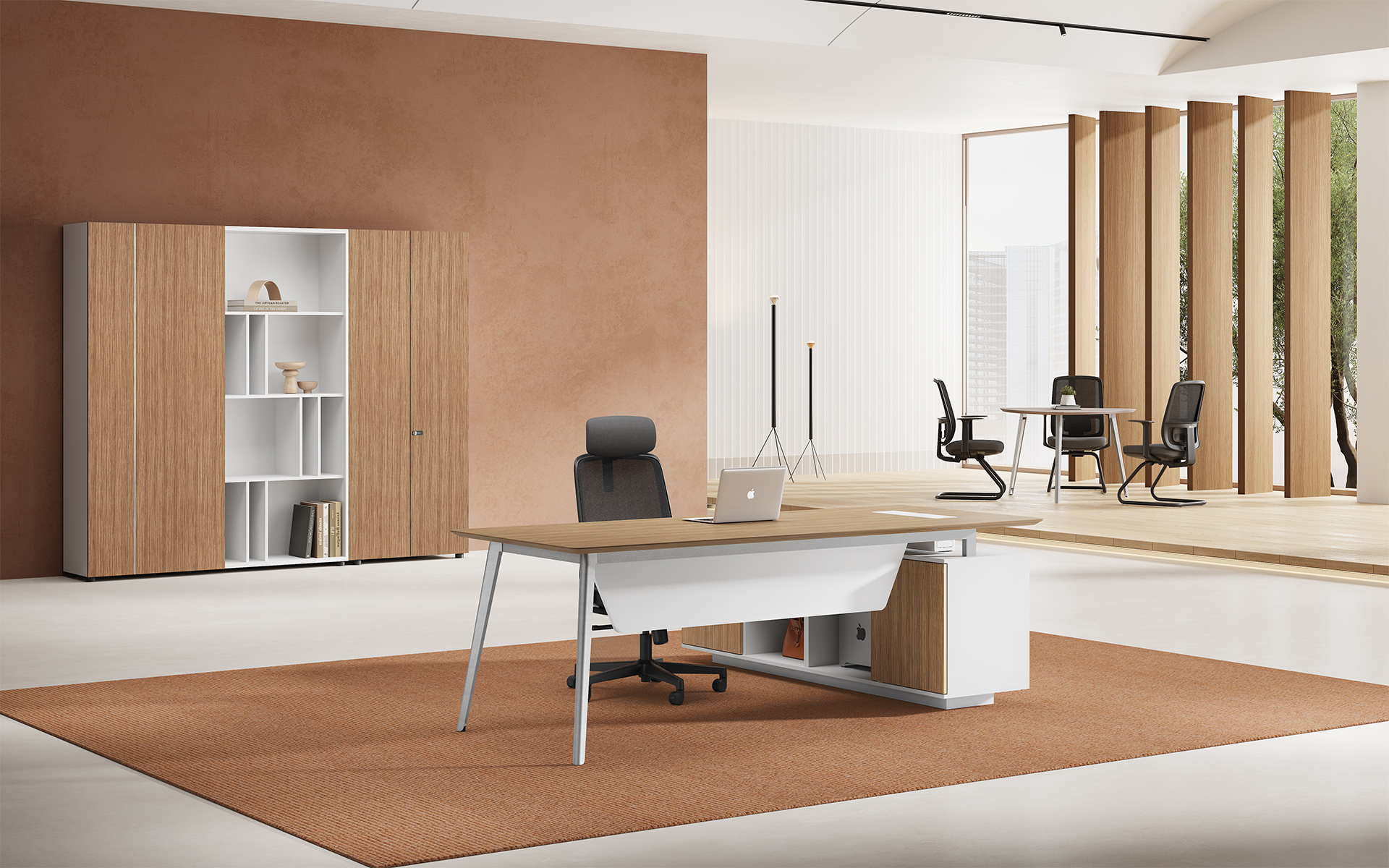 LINDOX Series Powder-Coated Executive Desk