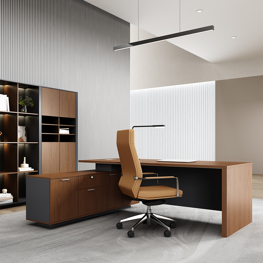 SPLIT Series Veneer Executive Desk-10