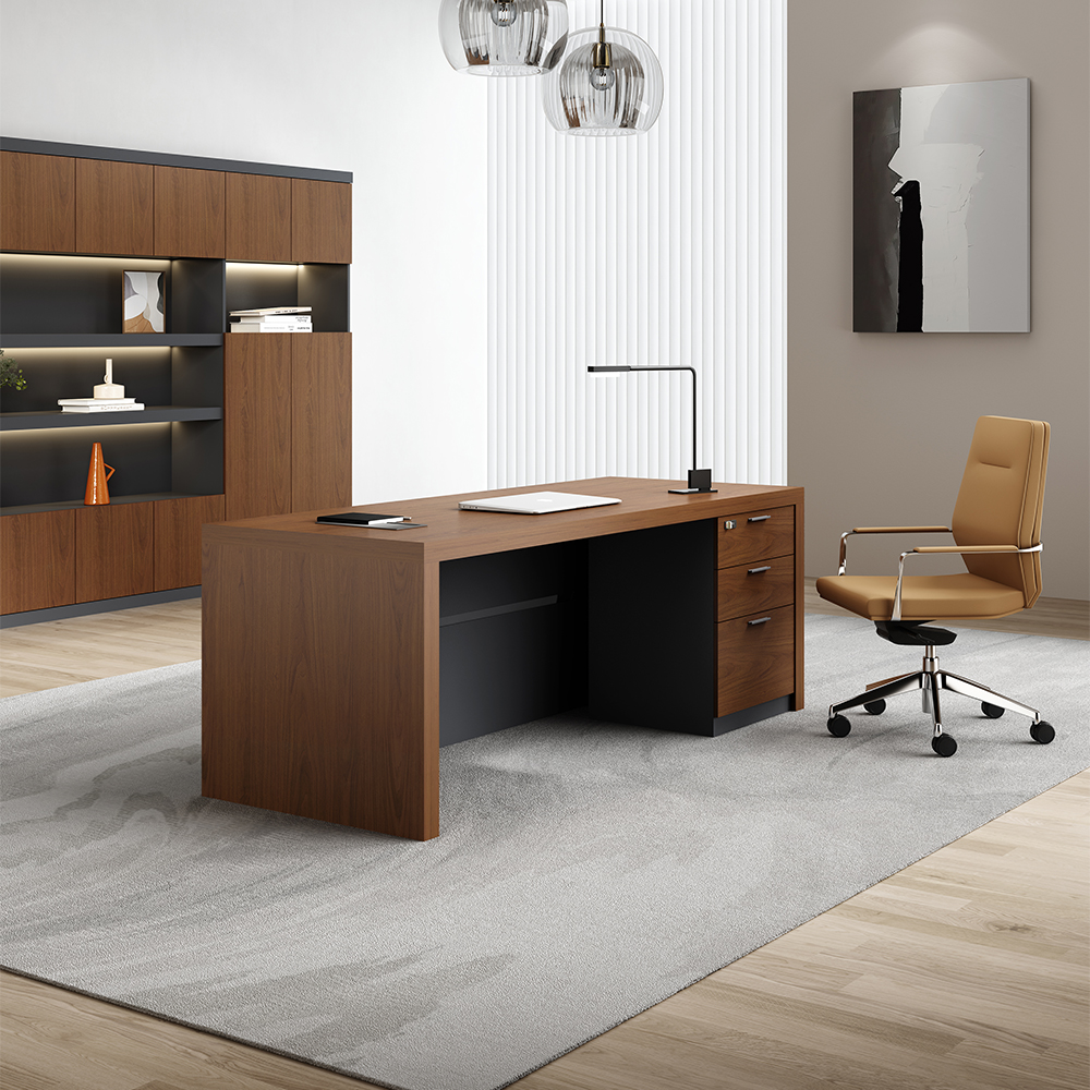 SPLIT Series Veneer Executive Desk-6