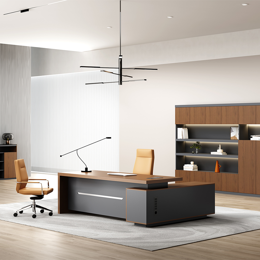 SPLIT Series Veneer Executive Desk-7