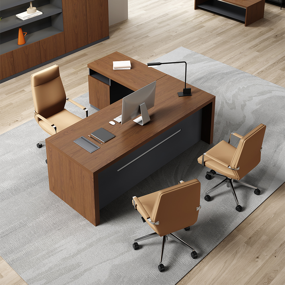 SPLIT Series Veneer Executive Desk-8