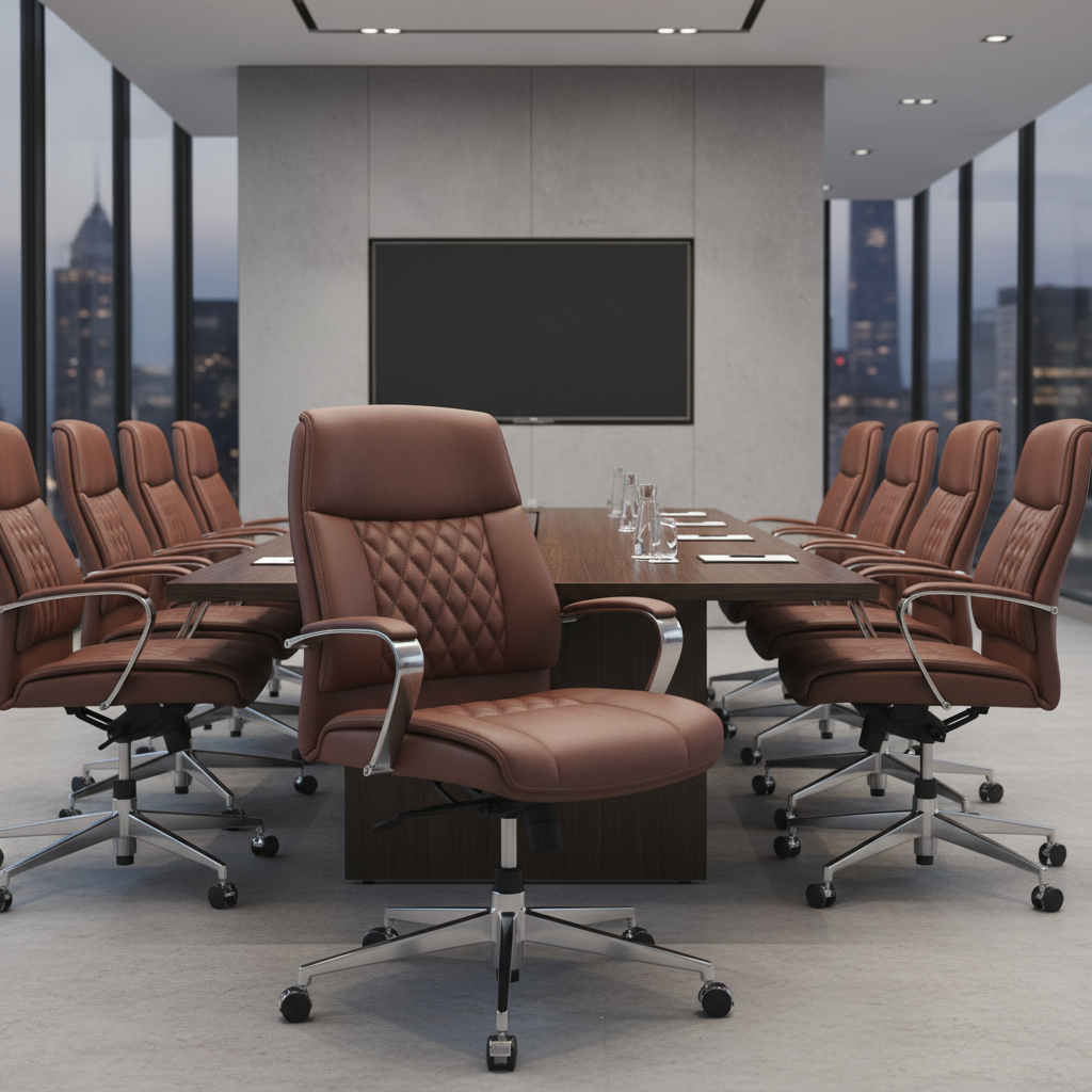 Premium Leather Office Chair For Corporate Conference Rooms