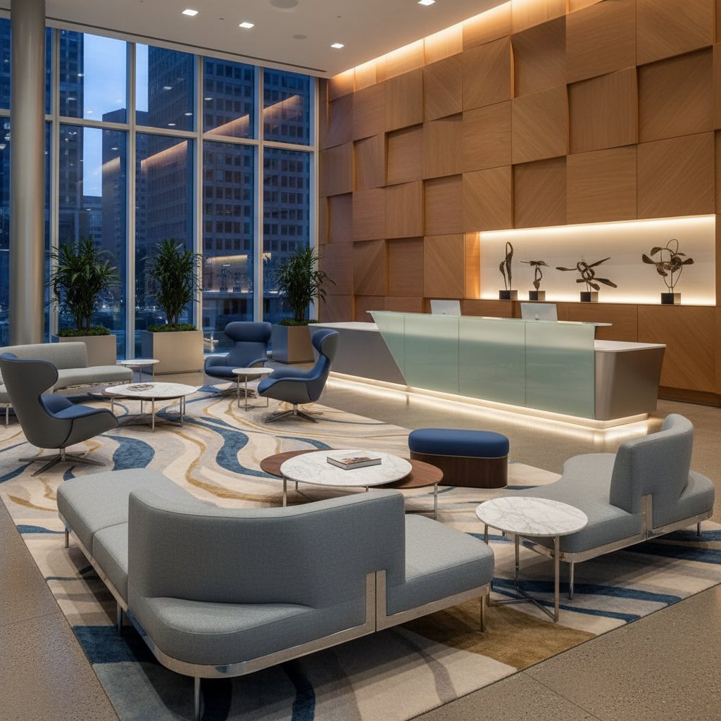 Modern Office Furniture For Financial Institution Lobbies